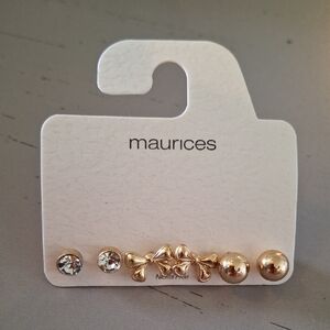 Maurices Gold & Crystal Earring Trio